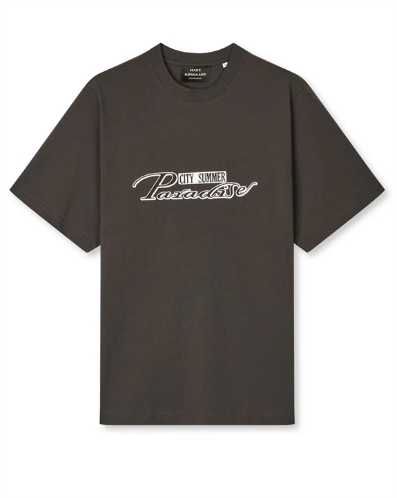 Mads Nørgaard Cotton Jersey Frode Paradise Tee - Black Oyster